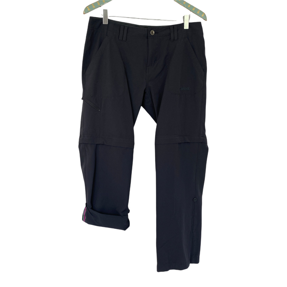 Marmot Hiking Pants Womens 8 Fits 32x29 Convertible Zip off Leg Roll Up Charcoal